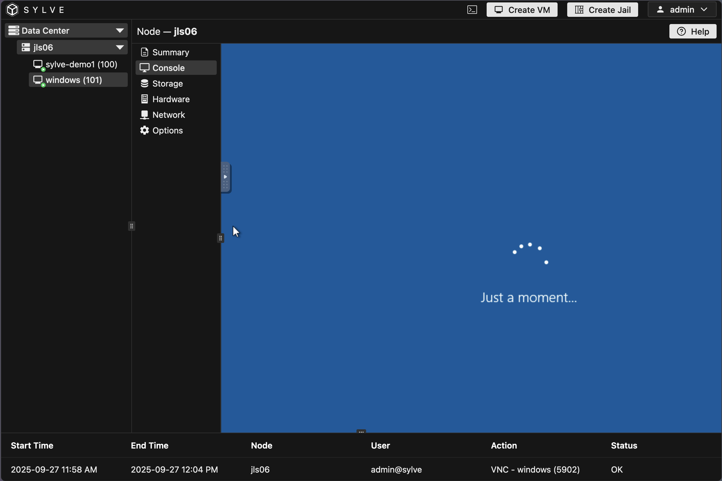 Sylve Webinterface